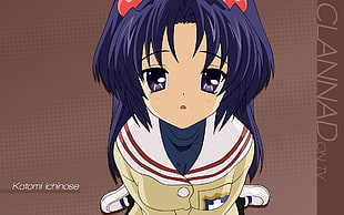 purple haired female anime